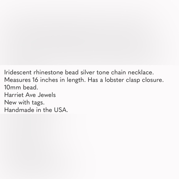 NWT Harriet Ave Iridescent Rhinestone Bead Silver Tone Chain Necklace - Picture 12 of 12